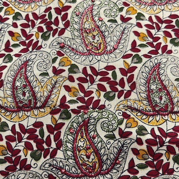 LIBAS DESIGNS TUNIC DRESS JEWELS RHINESTONES MAROON GOLD WOMENS SMALL-MEDIUM - Picture 6 of 10